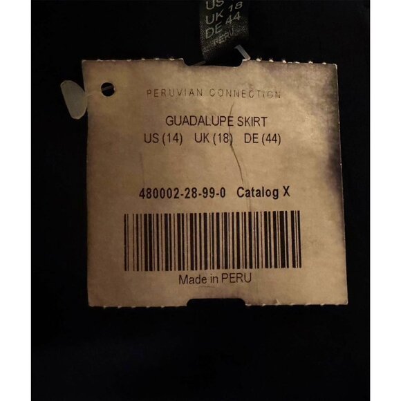 New Y2K Peruvian Connection Skirt 14 Embroidered Pima Cotton Blend Made in Peru - Picture 6 of 8